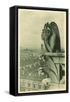 Gargoyle on Notre Dame, Paris-null-Framed Stretched Canvas