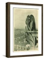 Gargoyle on Notre Dame, Paris-null-Framed Art Print