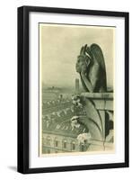 Gargoyle on Notre Dame, Paris-null-Framed Art Print