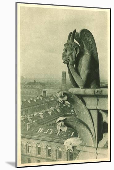Gargoyle on Notre Dame, Paris-null-Mounted Art Print