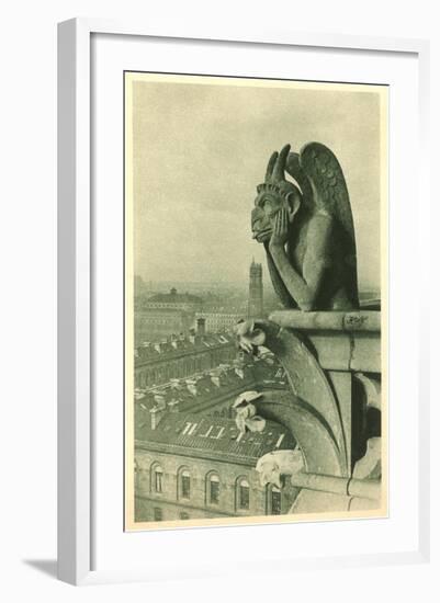 Gargoyle on Notre Dame, Paris-null-Framed Art Print