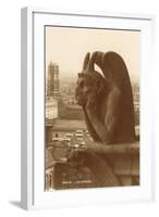 Gargoyle on Notre Dame, Paris-null-Framed Art Print