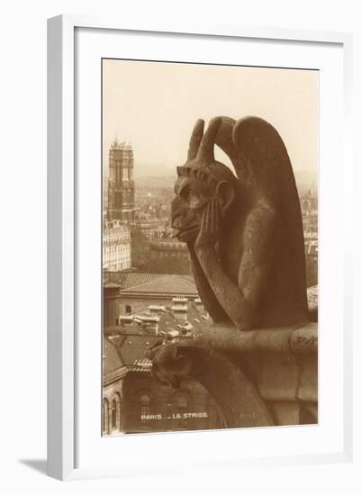 Gargoyle on Notre Dame, Paris-null-Framed Art Print