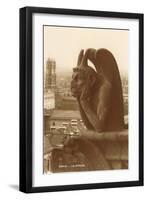 Gargoyle on Notre Dame, Paris-null-Framed Art Print