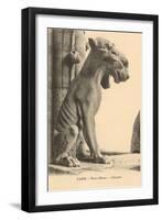 Gargoyle on Notre Dame, Paris-null-Framed Art Print