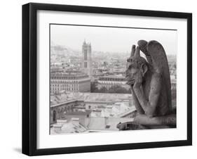 Gargoyle Statue at a Cathedral, Notre Dame, Paris, Ile-De-France, France-null-Framed Photographic Print