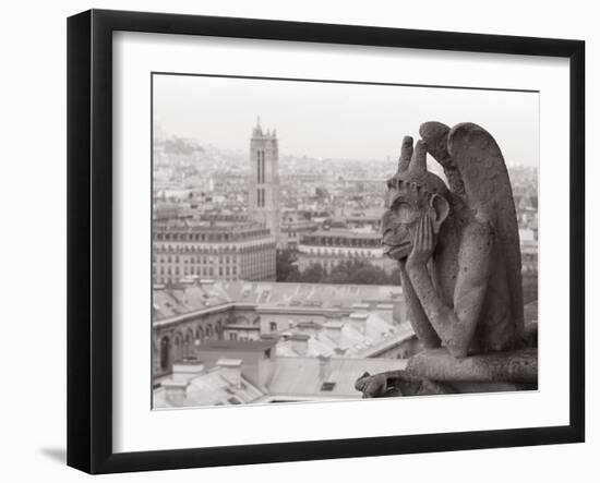 Gargoyle Statue at a Cathedral, Notre Dame, Paris, Ile-De-France, France-null-Framed Photographic Print