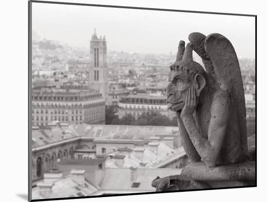 Gargoyle Statue at a Cathedral, Notre Dame, Paris, Ile-De-France, France-null-Mounted Photographic Print