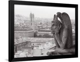 Gargoyle Statue at a Cathedral, Notre Dame, Paris, Ile-De-France, France-null-Framed Photographic Print