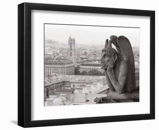 Gargoyle Statue at a Cathedral, Notre Dame, Paris, Ile-De-France, France-null-Framed Photographic Print