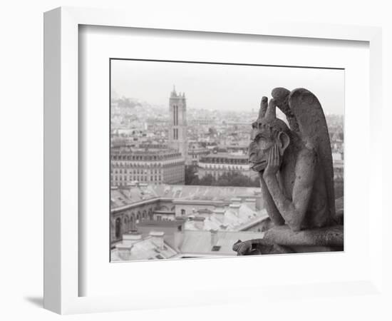 Gargoyle Statue at a Cathedral, Notre Dame, Paris, Ile-De-France, France-null-Framed Photographic Print