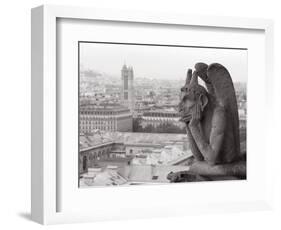 Gargoyle Statue at a Cathedral, Notre Dame, Paris, Ile-De-France, France-null-Framed Photographic Print