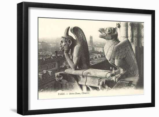 Gargoyles at Notre Dame, Paris-null-Framed Art Print