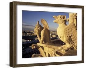 Gargoyles of the Notre Dame Cathedral, Paris, France-David Barnes-Framed Photographic Print