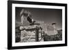 Gargoyles On A Castle Wall-George Oze-Framed Photographic Print