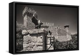 Gargoyles On A Castle Wall-George Oze-Framed Stretched Canvas