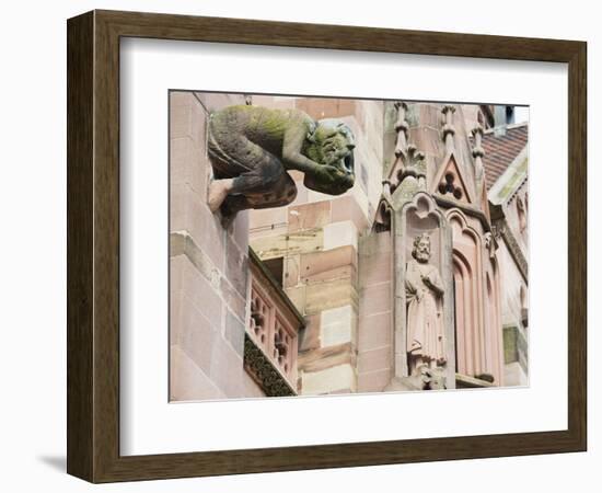 Gargoyles on Freiburg Cathedral, Freiburg, Baden-Wurttemberg, Germany, Europe, Europe-Christian Kober-Framed Photographic Print