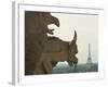 Gargoyles on Notre Dame Cathedral, and Beyond, the Eiffel Tower, Paris, France, Europe-Woolfitt Adam-Framed Photographic Print