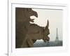 Gargoyles on Notre Dame Cathedral, and Beyond, the Eiffel Tower, Paris, France, Europe-Woolfitt Adam-Framed Photographic Print