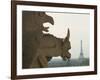 Gargoyles on Notre Dame Cathedral, and Beyond, the Eiffel Tower, Paris, France, Europe-Woolfitt Adam-Framed Photographic Print