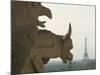 Gargoyles on Notre Dame Cathedral, and Beyond, the Eiffel Tower, Paris, France, Europe-Woolfitt Adam-Mounted Photographic Print