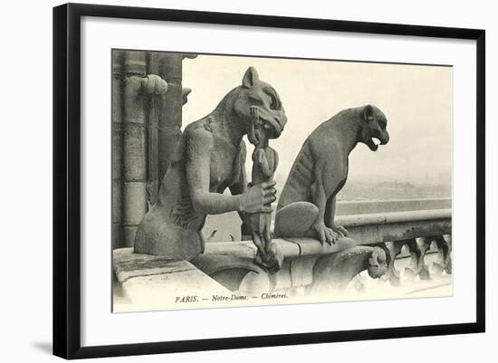 Gargoyles on Notre Dame-null-Framed Art Print