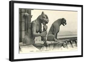 Gargoyles on Notre Dame-null-Framed Art Print