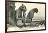 Gargoyles on Notre Dame-null-Framed Art Print