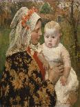 Junge Mutter. Um 1892-95-Gari Melchers-Stretched Canvas
