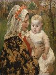 Junge Mutter. Um 1892-95-Gari Melchers-Framed Stretched Canvas