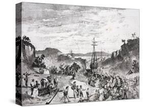Garibaldi and His Men Carrying Boats from Los Patos Lagoon to Tramandahy Lake-null-Stretched Canvas