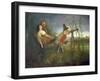 Garibaldi Carrying His Dying Anita Through the Swamps of Comacchio-Pietro Bouvier-Framed Giclee Print