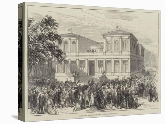 Garibaldi Greeted by the People at Frascati-null-Stretched Canvas