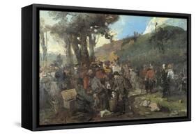 Garibaldi Wounded in Aspromontei-Girolamo Induno-Framed Stretched Canvas