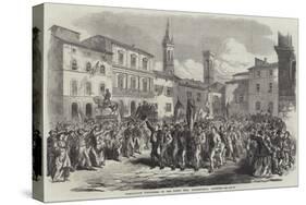 Garibaldian Volunteers in the Piazza Dell' Independenza, Florence-null-Stretched Canvas