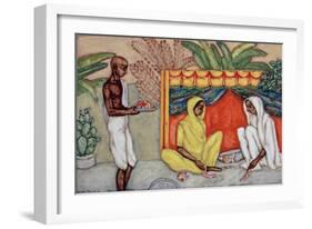 Garland Making, 1986-Shanti Panchal-Framed Giclee Print