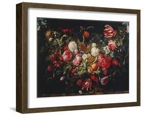 Garland of Flowers and Fruit-null-Framed Giclee Print