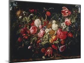 Garland of Flowers and Fruit-null-Mounted Giclee Print
