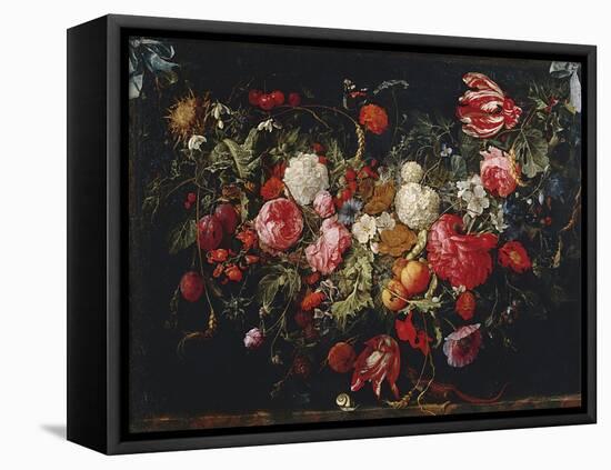 Garland of Flowers and Fruit-null-Framed Stretched Canvas