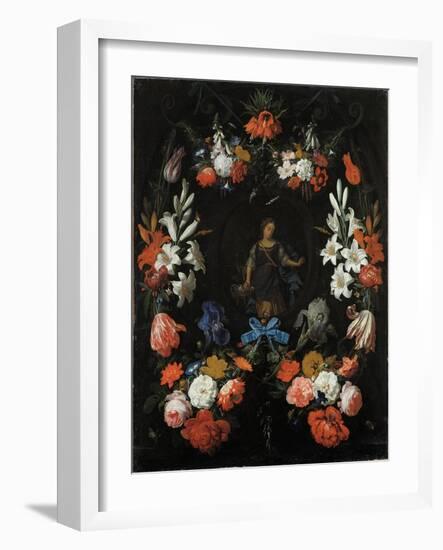 Garland of Flowers, Ca 1675-Abraham Mignon-Framed Giclee Print