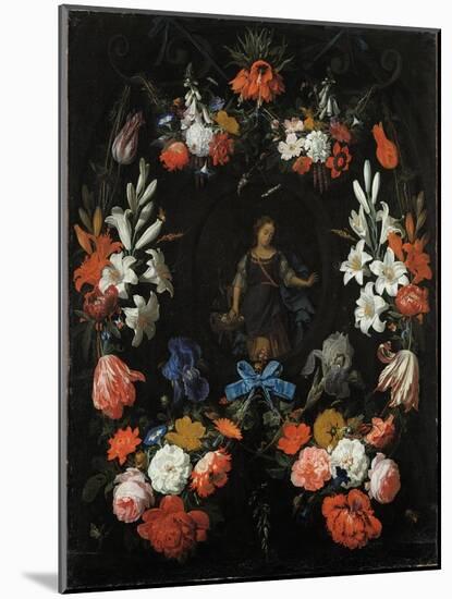 Garland of Flowers, Ca 1675-Abraham Mignon-Mounted Giclee Print