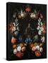 Garland of Flowers, Ca 1675-Abraham Mignon-Stretched Canvas