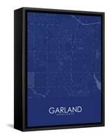 Garland, United States of America Blue Map-null-Framed Stretched Canvas