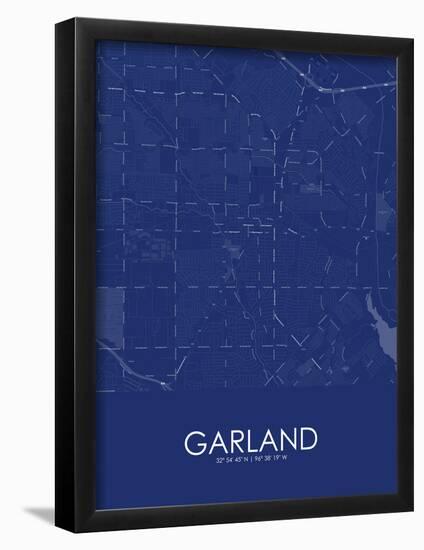 Garland, United States of America Blue Map-null-Framed Poster