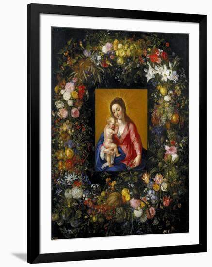 Garland with the Virgin and Child, Ca. 1621-Jan Brueghel the Elder-Framed Giclee Print