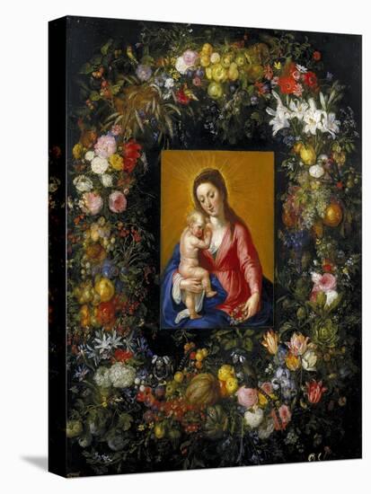 Garland with the Virgin and Child, Ca. 1621-Jan Brueghel the Elder-Stretched Canvas