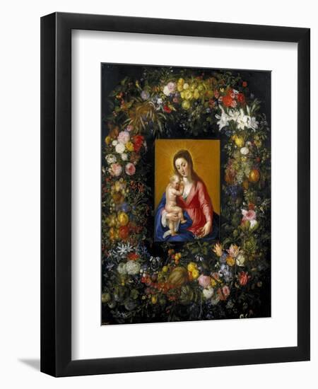 Garland with the Virgin and Child, Ca. 1621-Jan Brueghel the Elder-Framed Giclee Print