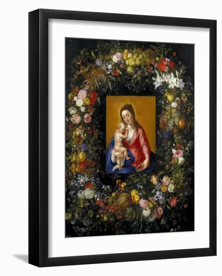 Garland with the Virgin and Child, Ca. 1621-Jan Brueghel the Elder-Framed Giclee Print