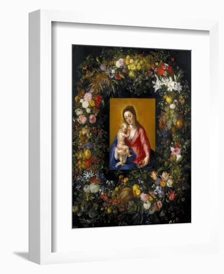 Garland with the Virgin and Child, Ca. 1621-Jan Brueghel the Elder-Framed Premium Giclee Print