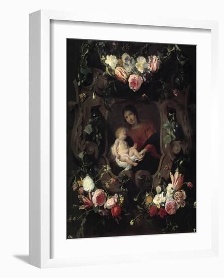 Garland with the Virgin and Child-Daniel Seghers-Framed Giclee Print